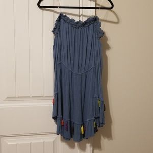 Blue off the shoulder dress